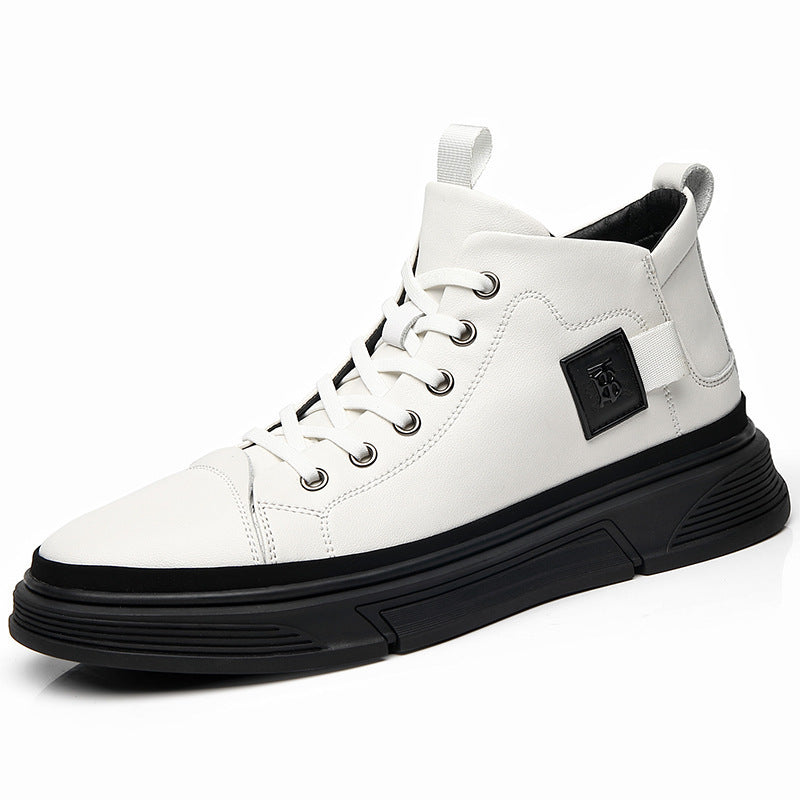High-top Men's Shoes Winter Men's Leather Shoes Leather Casual