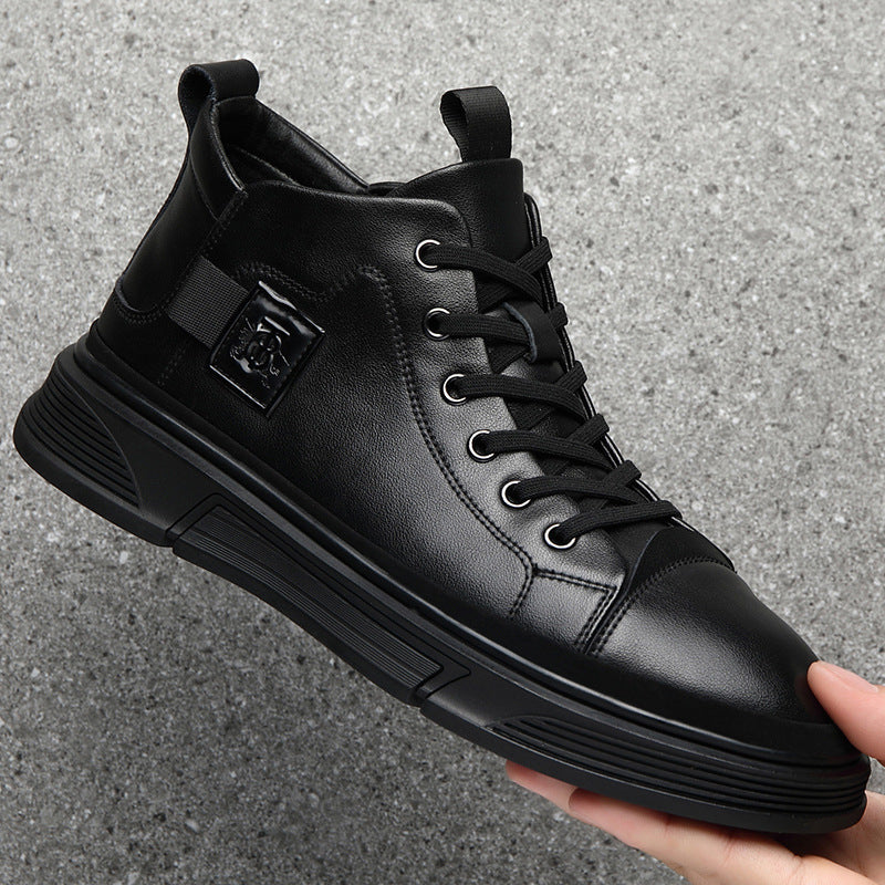 High-top Men's Shoes Winter Men's Leather Shoes Leather Casual