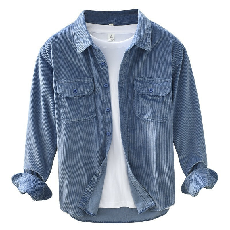 Spring Students Hong Kong Style Fashion Brand All-matching Loose Solid Color Work Clothes Shirt Coat